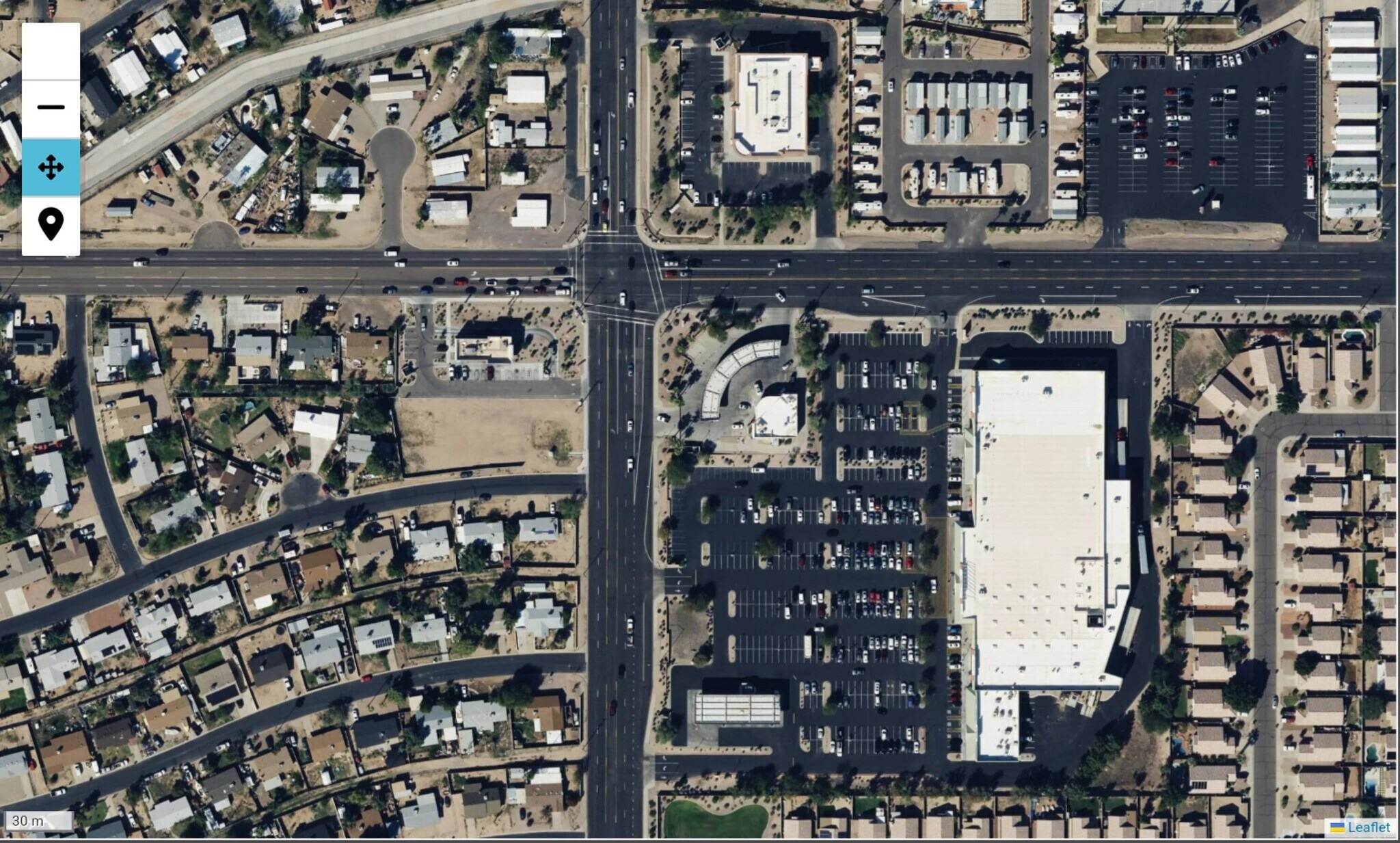 Aerial view of East Mesa Crossroads at Broadway Road and Ellsworth Road